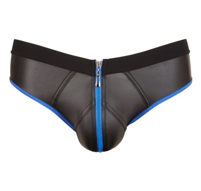 Svenjoyment - Seksowne Jockstrap Otwarte Z Tyłu I Zamkiem Na Penisa Czarno/Niebieskie XL